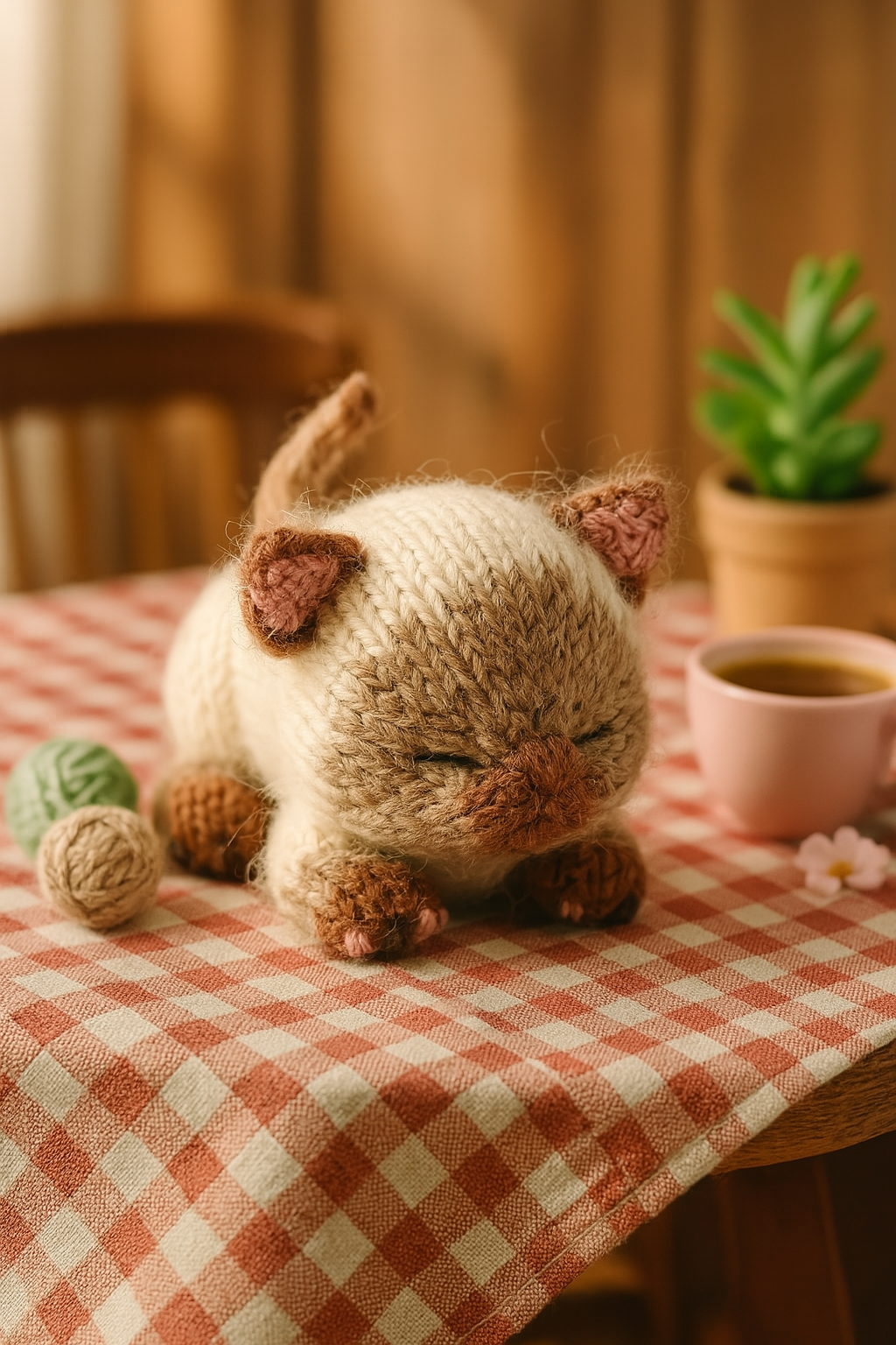 Sleeping Kitten Knitting Pattern