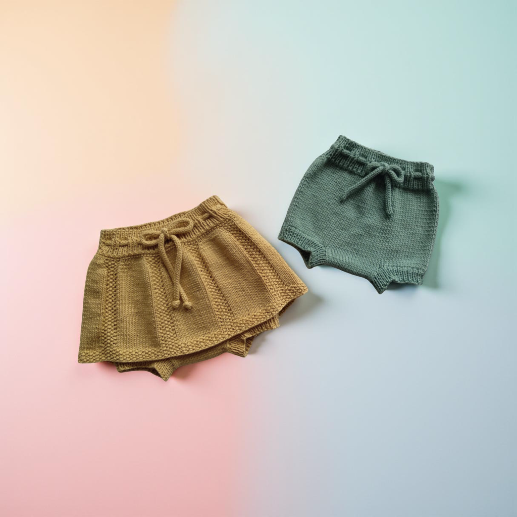 Spring Duo Baby Skorts Knitting Pattern