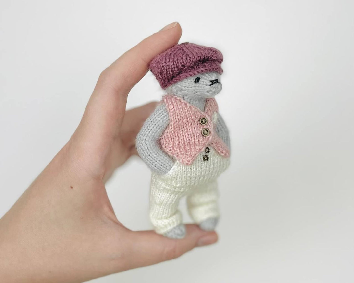Seamless Mini Teddy Bear Knitting Pattern