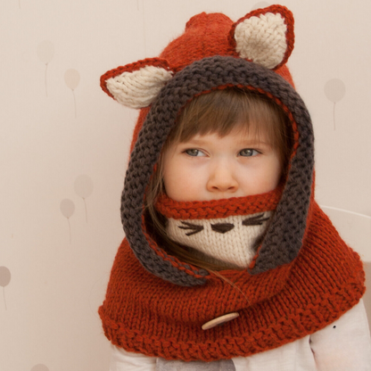 Fox Hooded Cowl Knitting Pattern