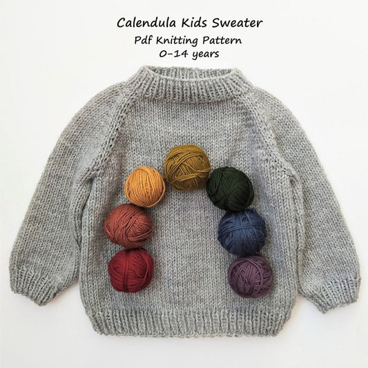 Calendula Kids Sweater Knitting Pattern