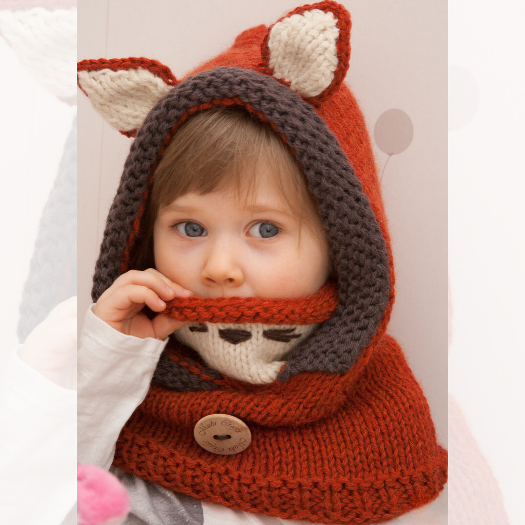 Fox Hooded Cowl Knitting Pattern