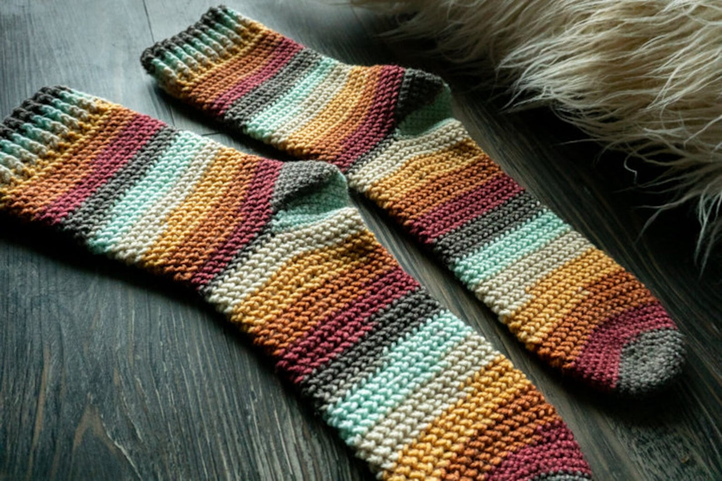 Herringbone Socks Crochet Pattern