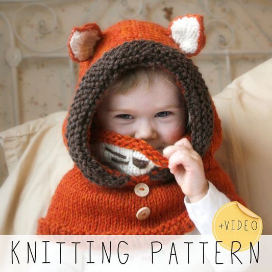 Fox Hooded Cowl Knitting Pattern