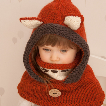 Fox Hooded Cowl Knitting Pattern