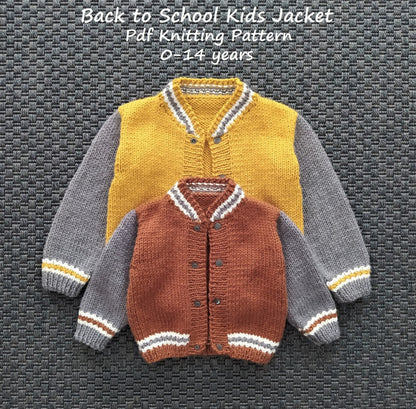 Back-to-School Kids Jacket Knitting Pattern