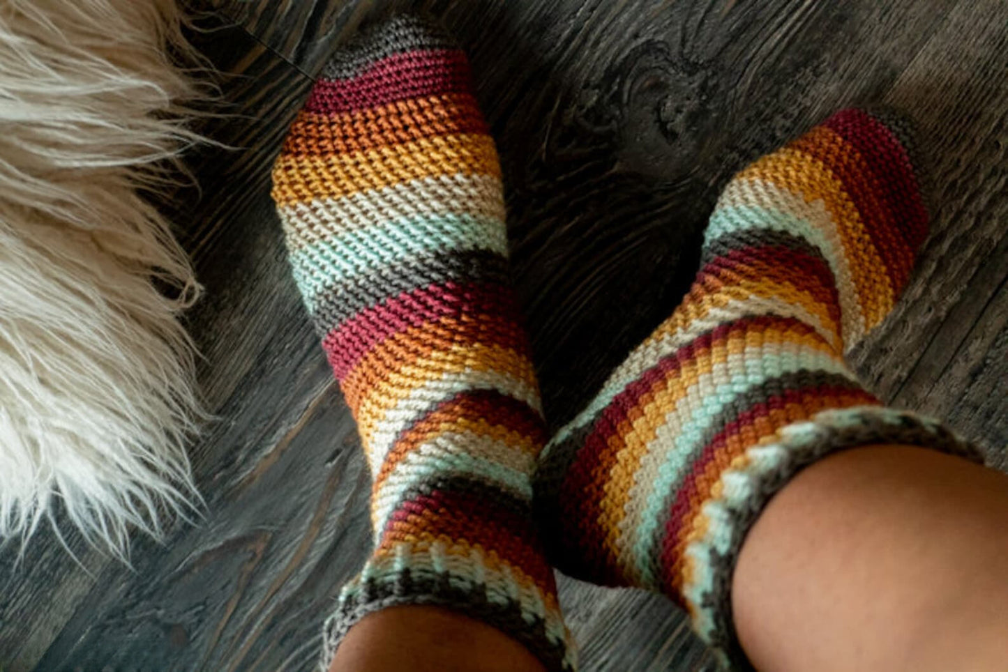 Herringbone Socks Crochet Pattern