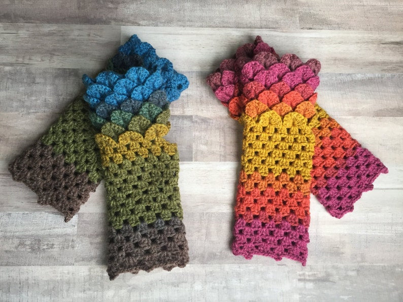 Dragon Tears Fingerless Gloves Crochet Pattern