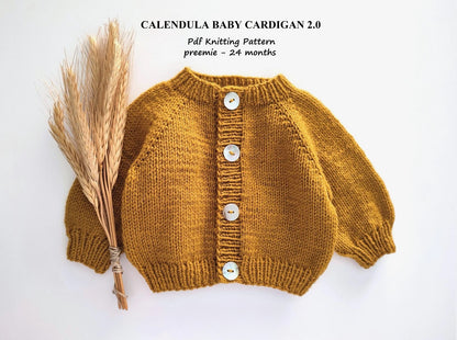 Calendula Baby Cardigan Knitting Pattern