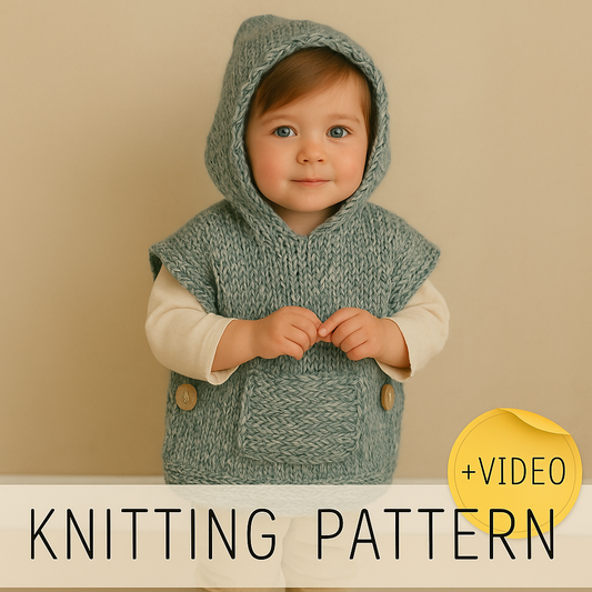 Hooded Poncho knitting Pattern