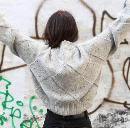 Entrelac Basketweave Sweater Knitting Pattern