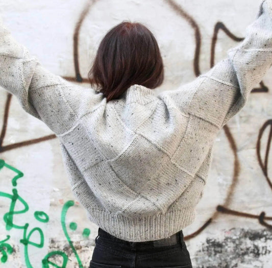 Entrelac Basketweave Sweater Knitting Pattern