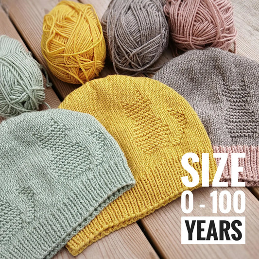 Easy Cat Motif Hat Knitting Pattern