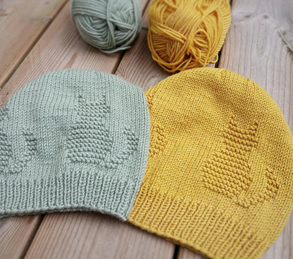 Easy Cat Motif Hat Knitting Pattern