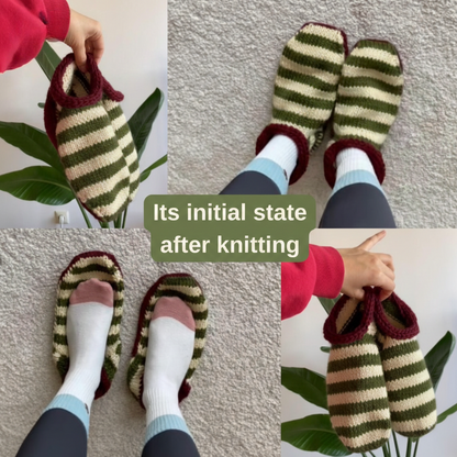 Sailor Slippers Knitting Pattern
