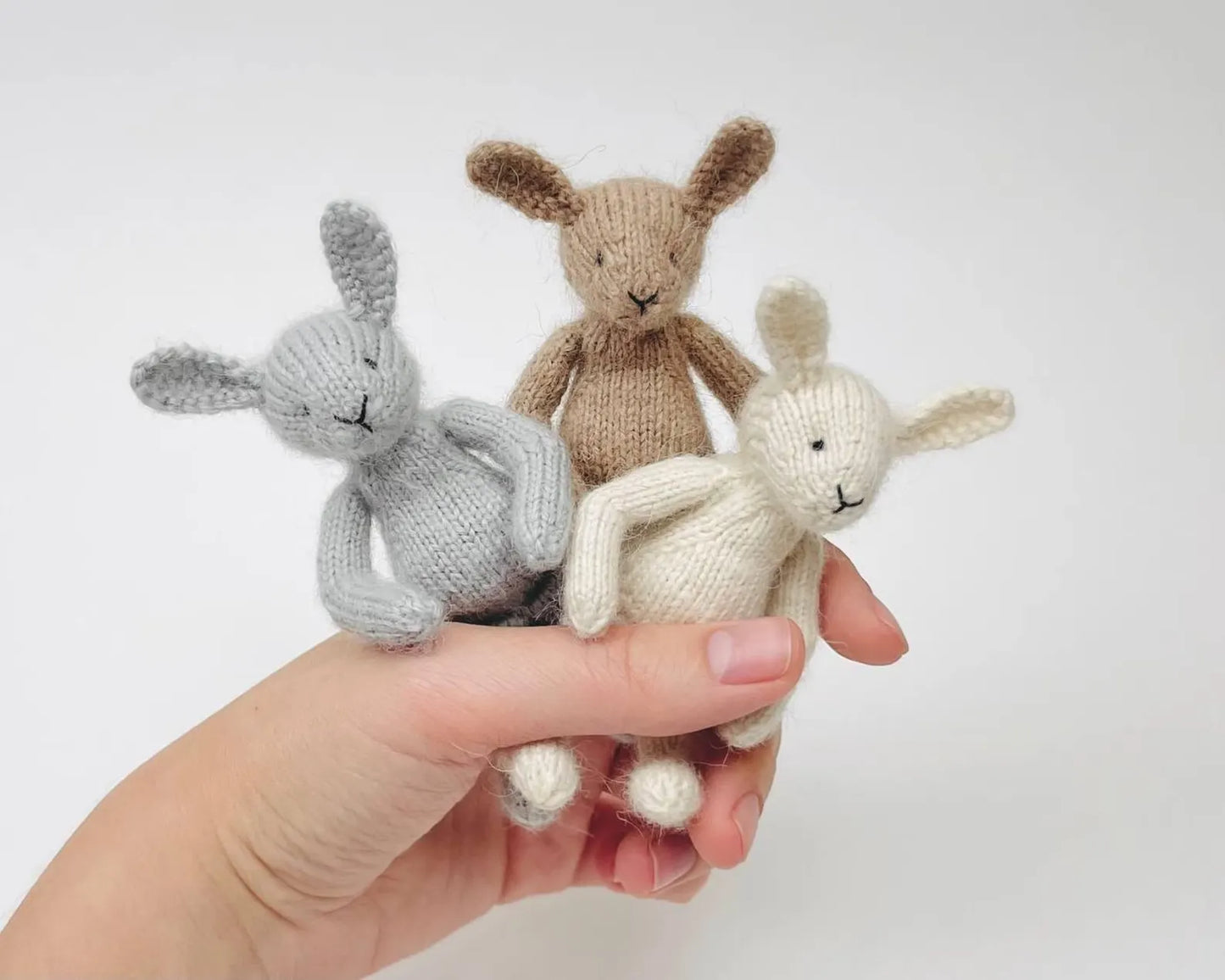 Sitting Mini Teddy Bear & Bunny Knitting Pattern