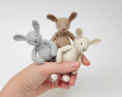 Sitting Mini Teddy Bear & Bunny Knitting Pattern