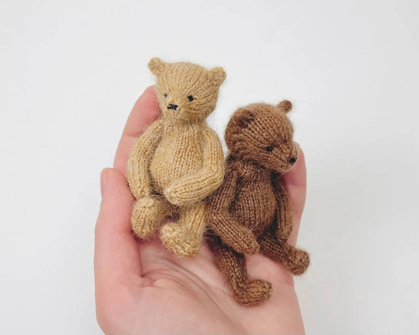 Sitting Mini Teddy Bear & Bunny Knitting Pattern