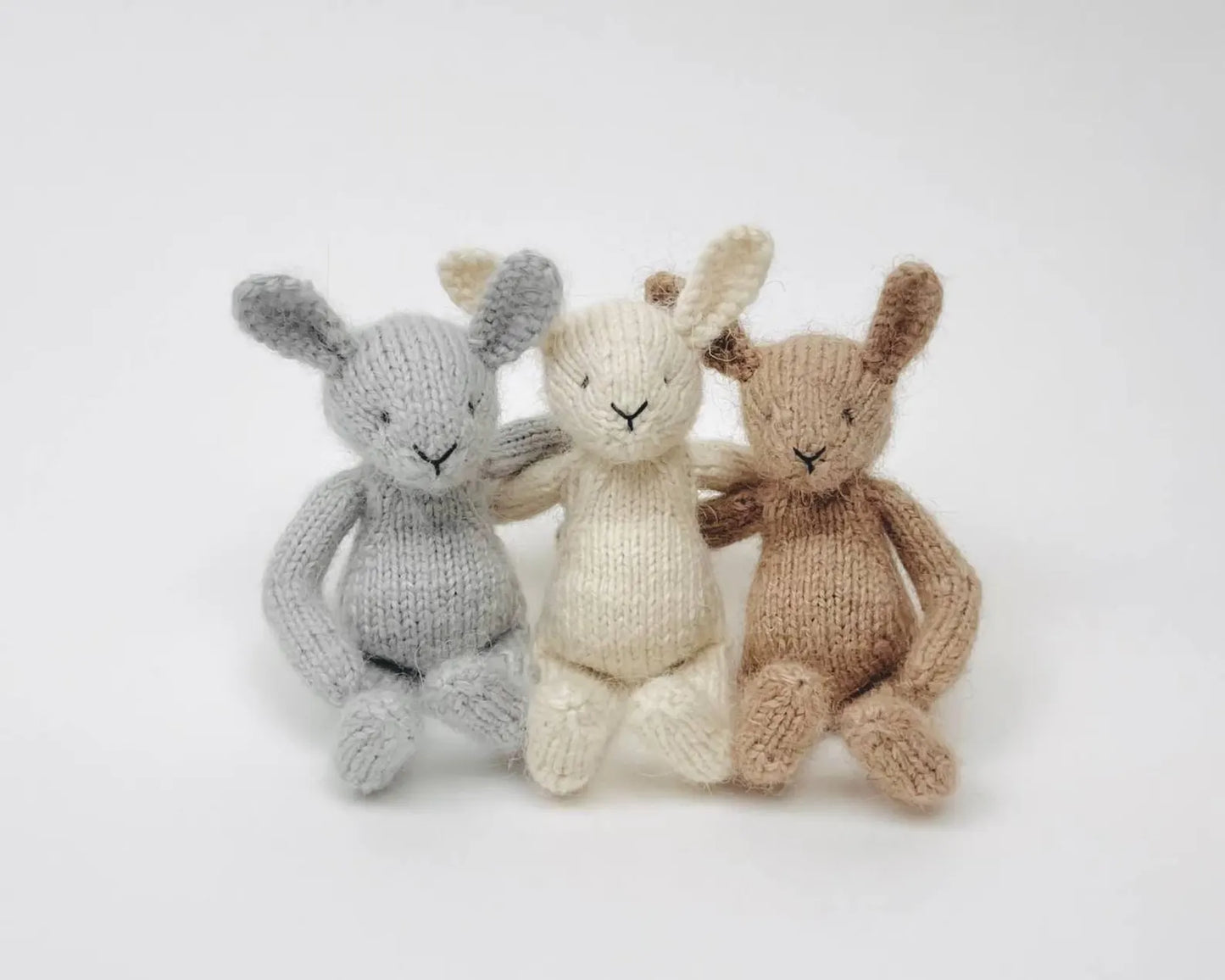 Sitting Mini Teddy Bear & Bunny Knitting Pattern