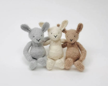 Sitting Mini Teddy Bear & Bunny Knitting Pattern