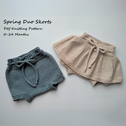 Spring Duo Baby Skorts Knitting Pattern