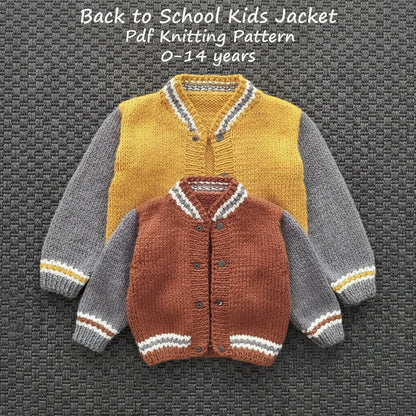 School Kids Jacket Knitting Pattern