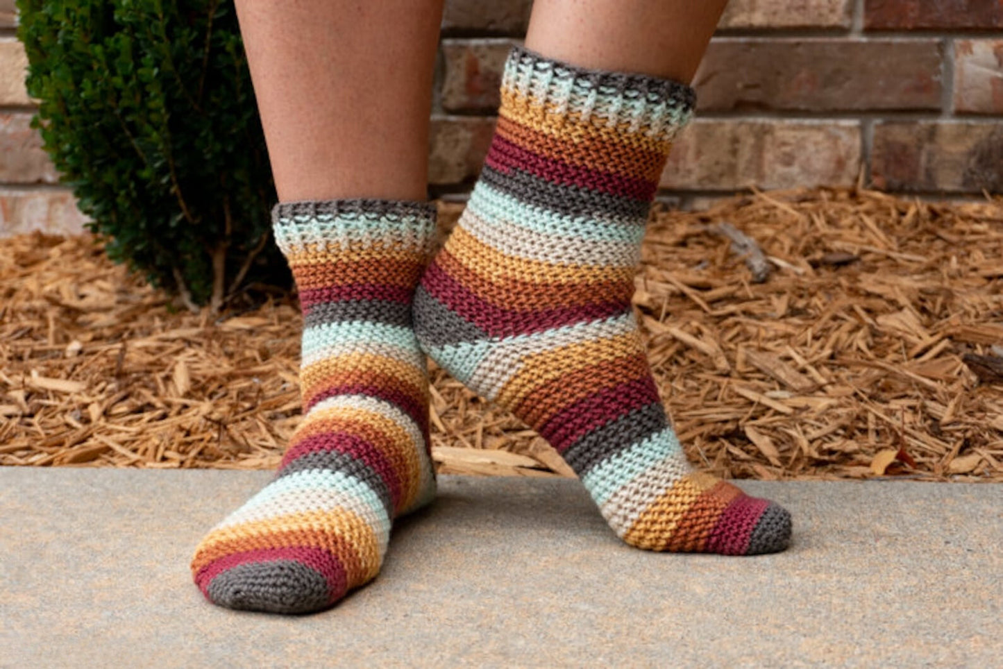 Herringbone Socks Crochet Pattern