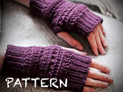 Ribbed Crochet Fingerless Gloves Pattern