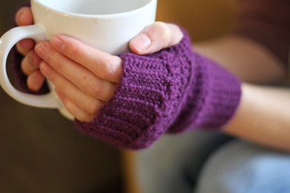 Ribbed Crochet Fingerless Gloves Pattern