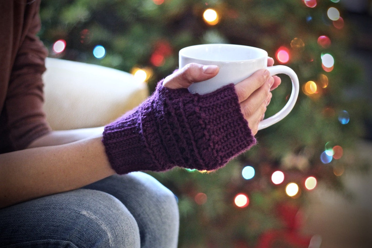 Ribbed Crochet Fingerless Gloves Pattern