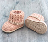 Cuffed Baby Booties Crochet Pattern