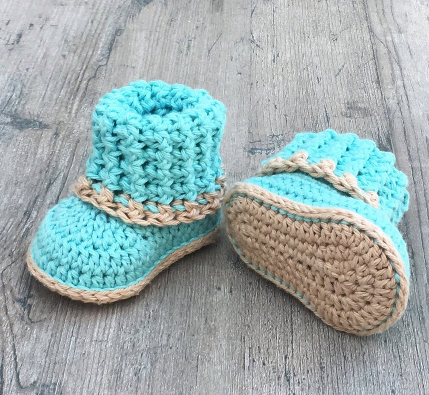 Cuffed Baby Booties Crochet Pattern