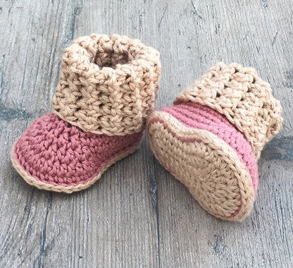 Cuffed Baby Booties Crochet Pattern