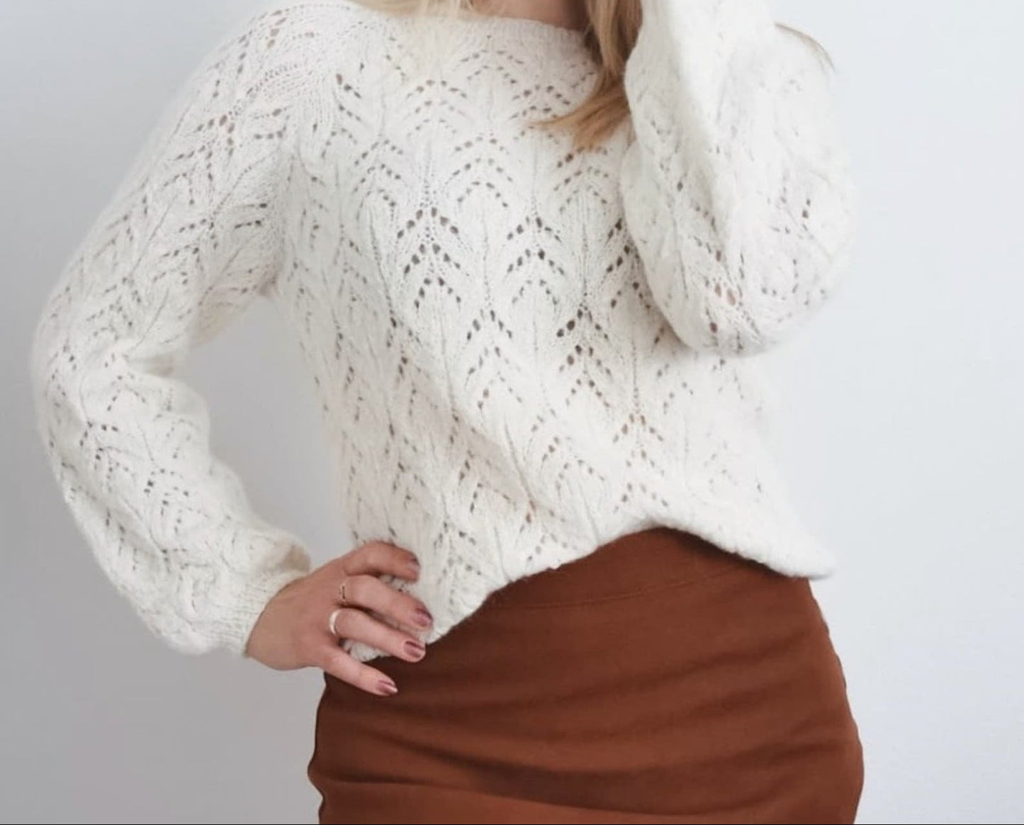 Airy Lace Top-Down Sweater Knitting Pattern
