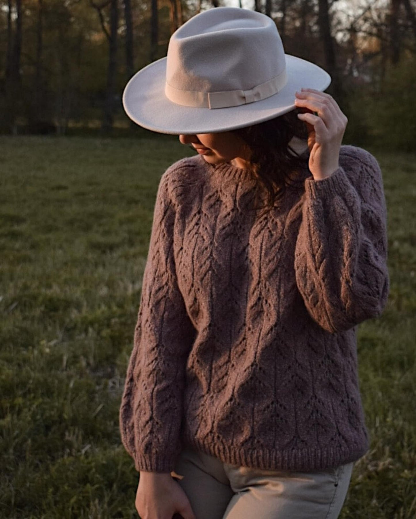 Airy Lace Top-Down Sweater Knitting Pattern