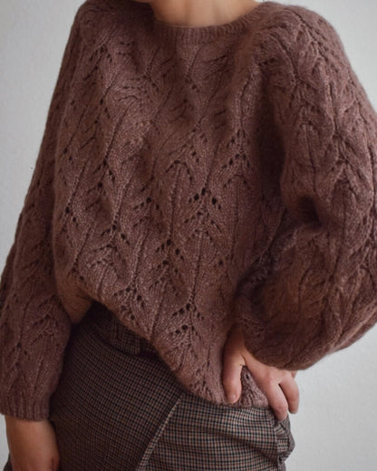Airy Lace Top-Down Sweater Knitting Pattern