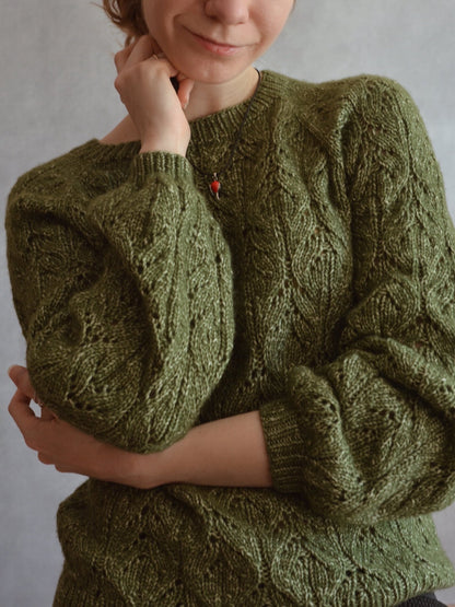 Airy Lace Top-Down Sweater Knitting Pattern