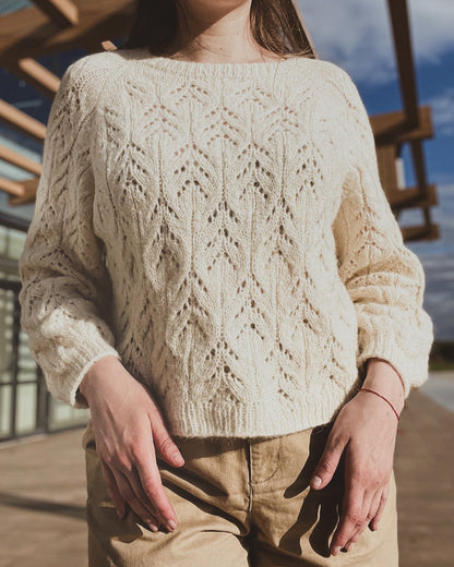 Airy Lace Top-Down Sweater Knitting Pattern