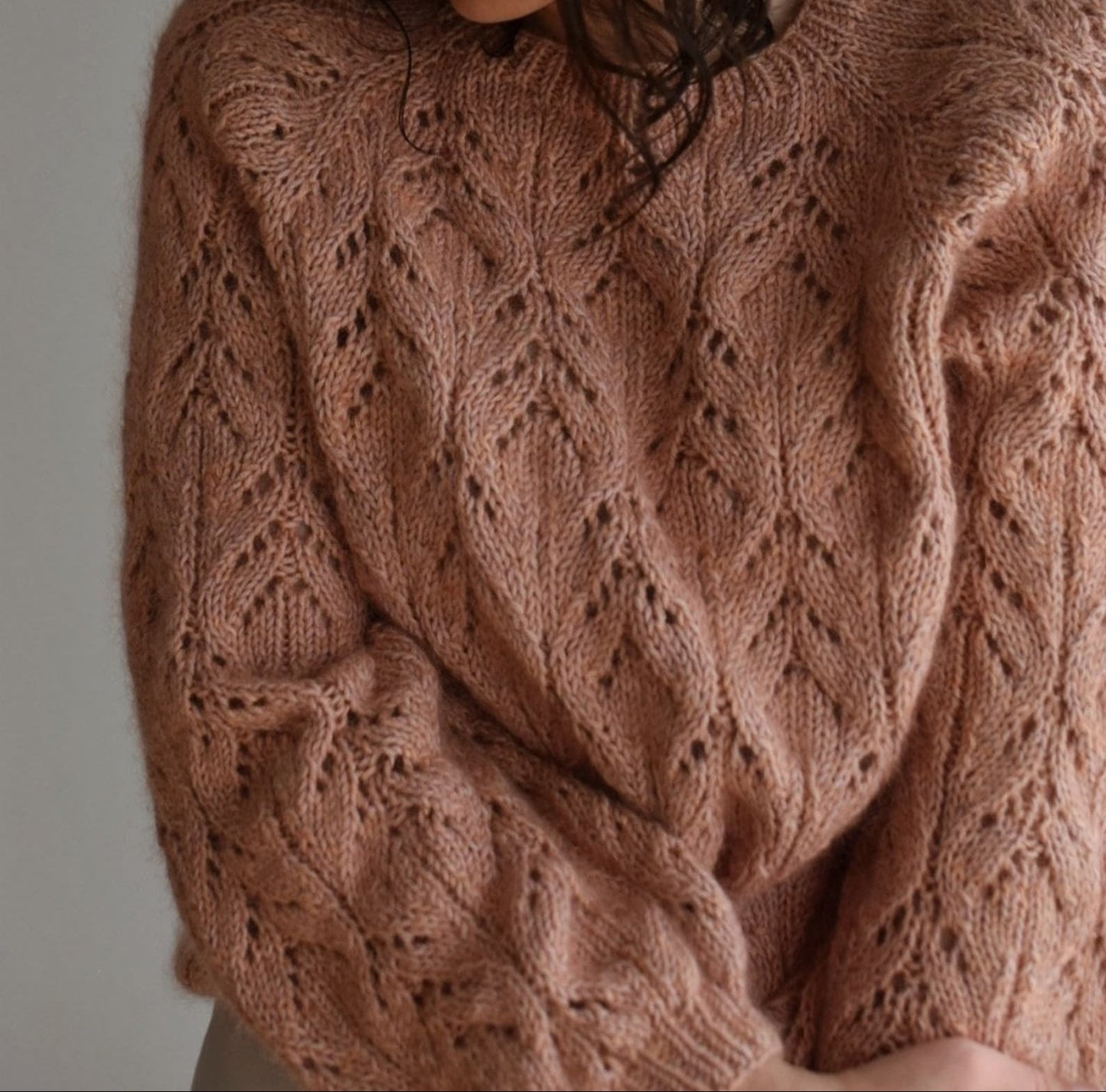Airy Lace Top-Down Sweater Knitting Pattern
