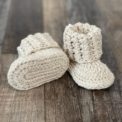 Cuffed Baby Booties Crochet Pattern