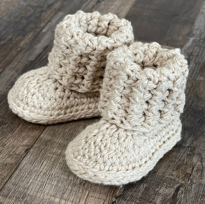 Cuffed Baby Booties Crochet Pattern