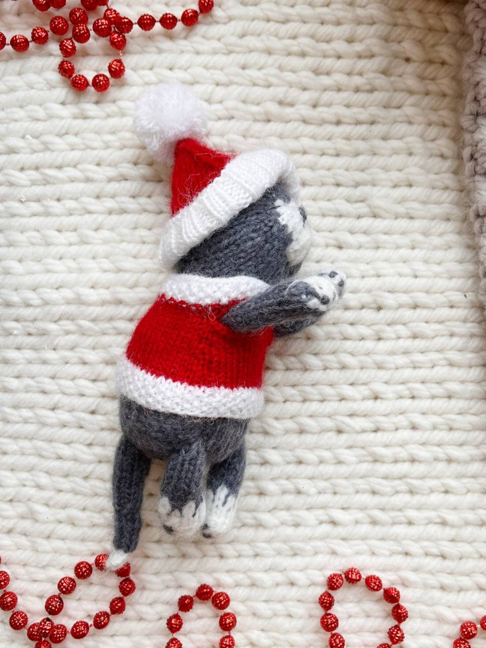 Christmas Outfit for the Sleeping Kitten