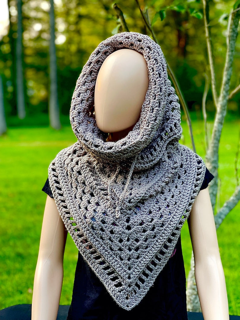 Hood Poncho Cowl Crochet Pattern