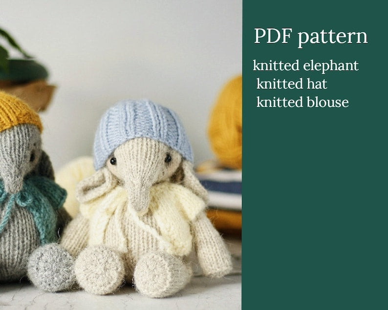 Elephant Toy Knitting Pattern