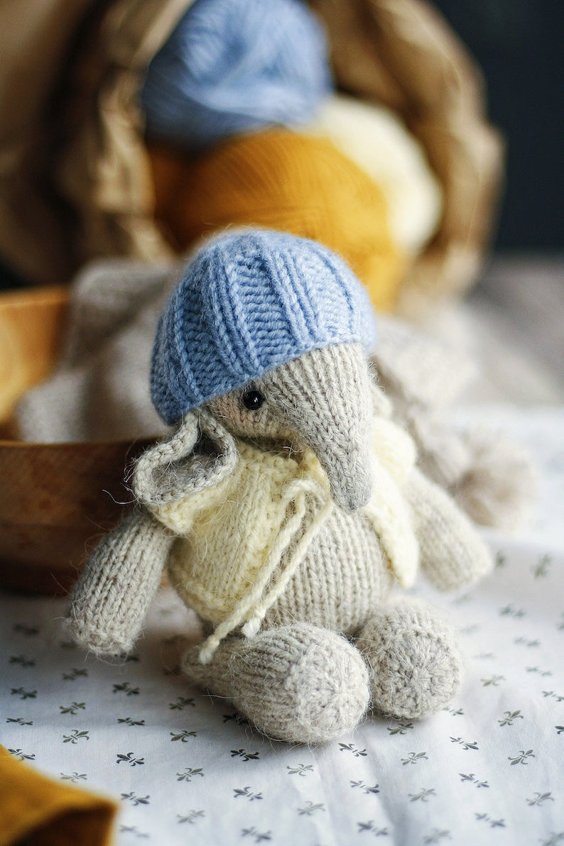 Elephant Toy Knitting Pattern