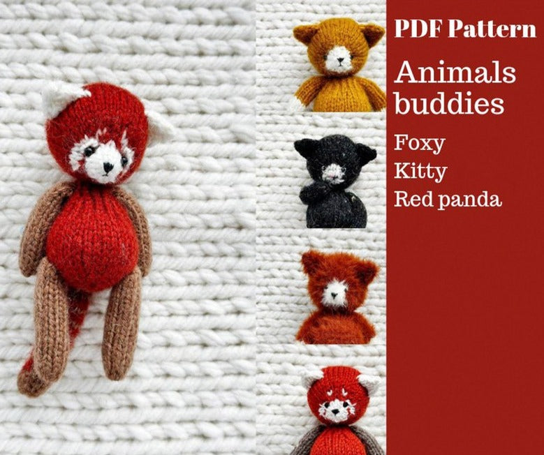 Red panda and foxy Knitting pattern