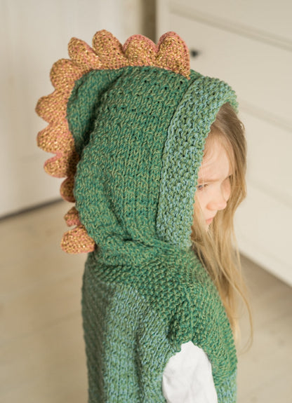 Dragon hooded poncho knitting pattern