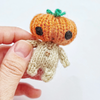 Pumpkin head mini doll knitting pattern