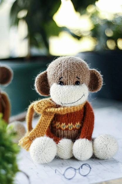 Cute Knitted Monkey Pattern