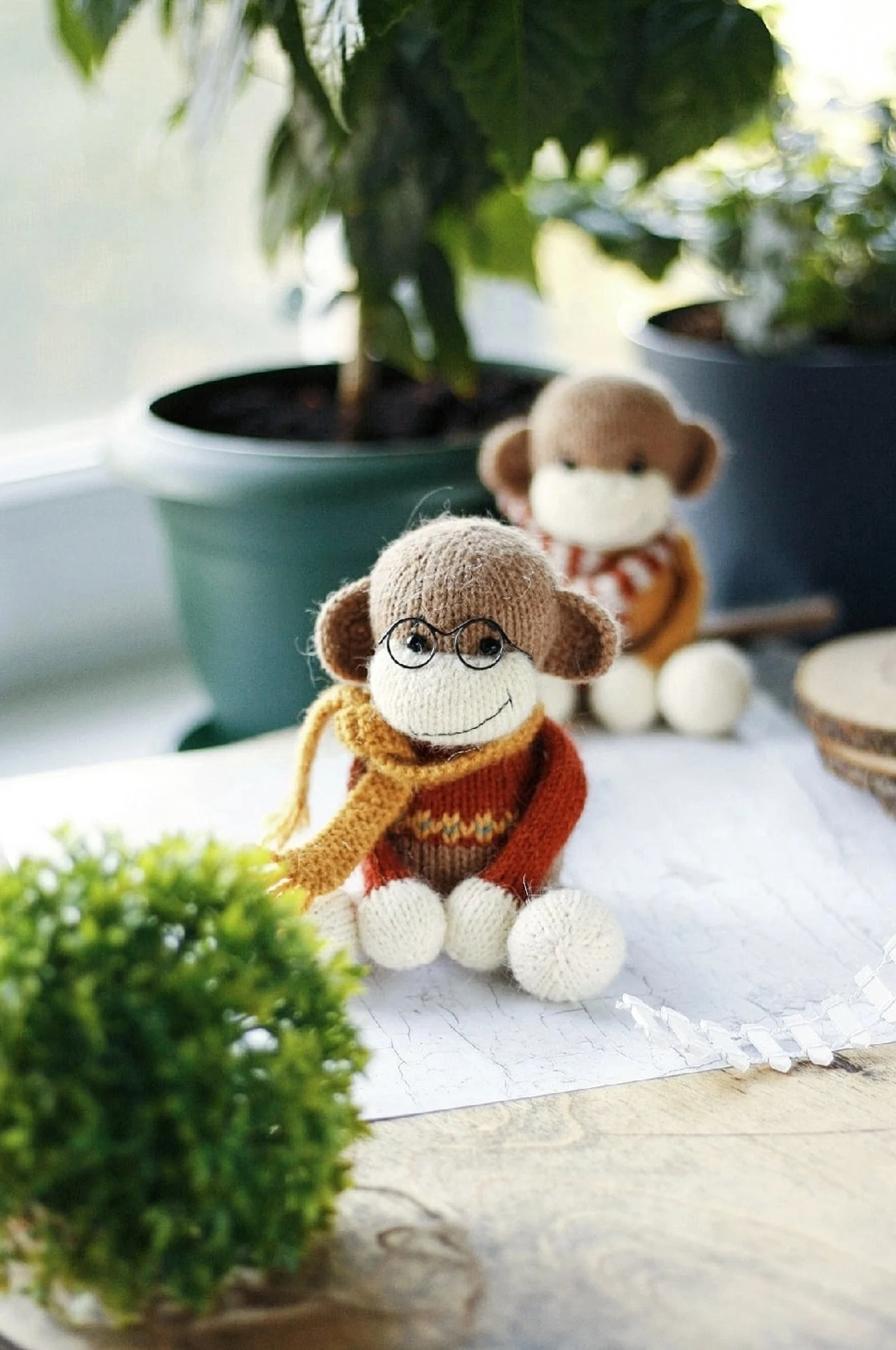 Cute Knitted Monkey Pattern